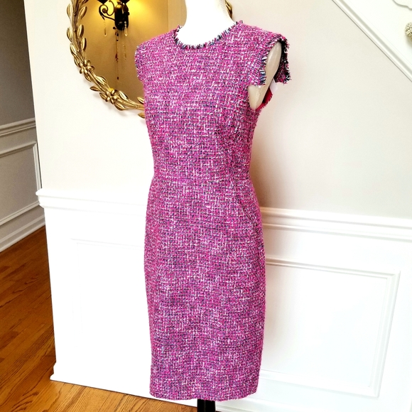 🆕️ J Crew Pink Resume Dress in Autumn Tweed - Picture 2 of 9